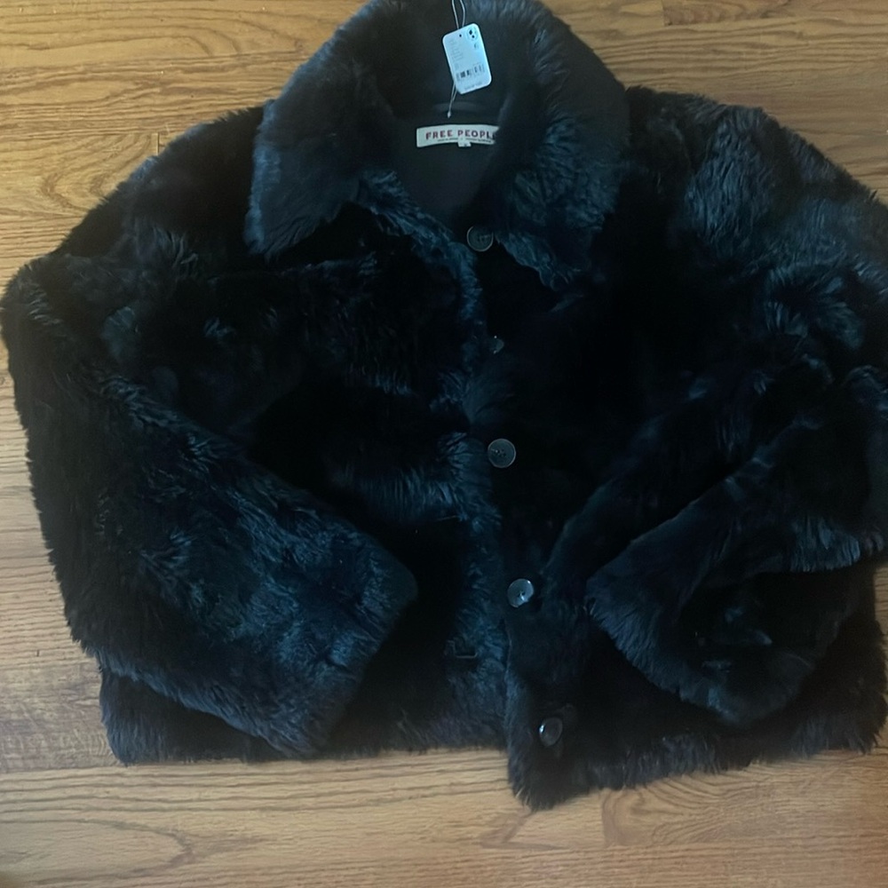 NWT faux fur free people jacket